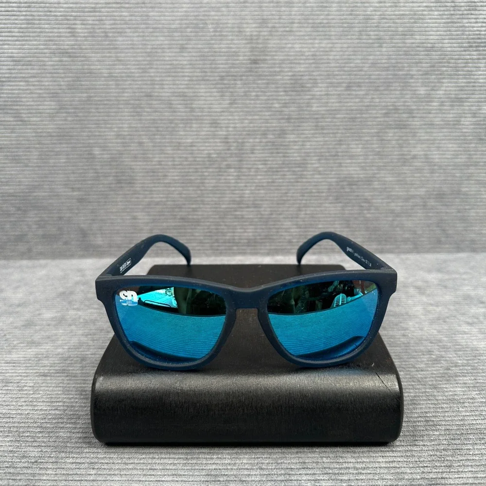 Goodr OG y2k Sunglasses Navy San Diego Half Marathon Legacy Blue Mirrored Lens